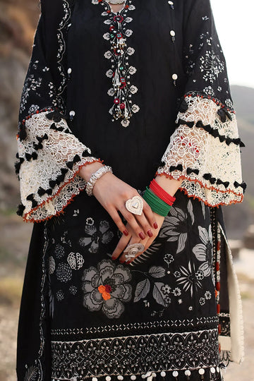 Elaf 3pc Unstitched Dhanak Fabric embroidered dress
